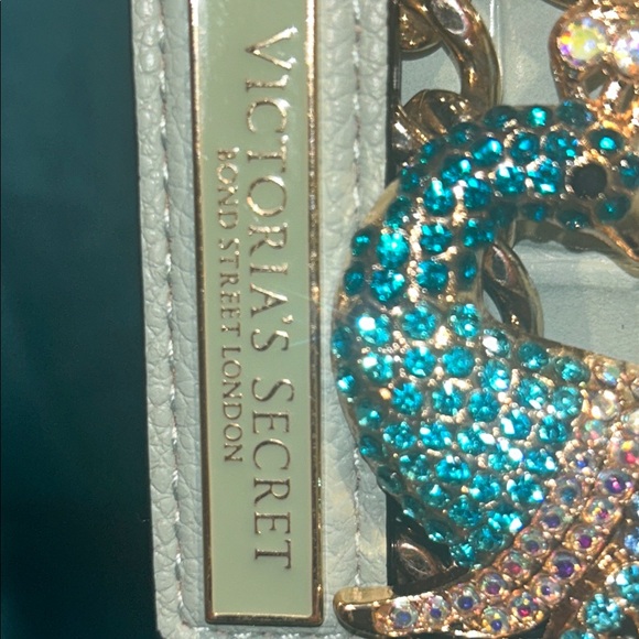 Victoria's Secret Blue Shoulder Bag w/bonus bag charm & compact mirror - Picture 3 of 9